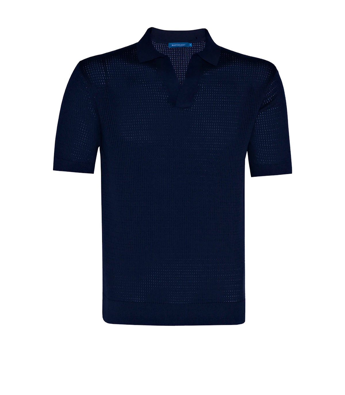 Rivage Knit Polo Waffle Dark Blue | Polo | Barthelemy Resortwear
