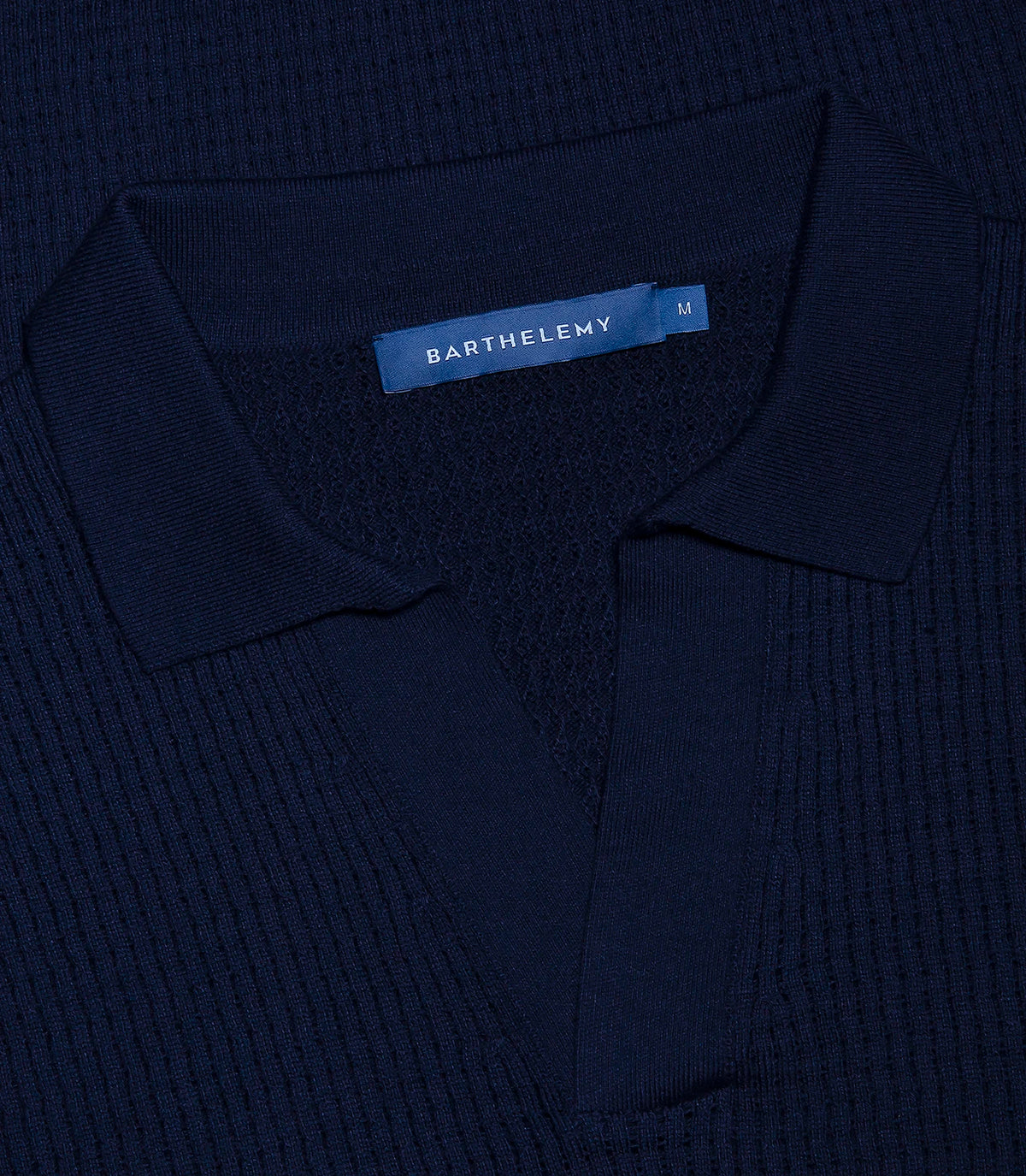 Rivage Knit Polo Waffle Dark Blue - Barthelemy