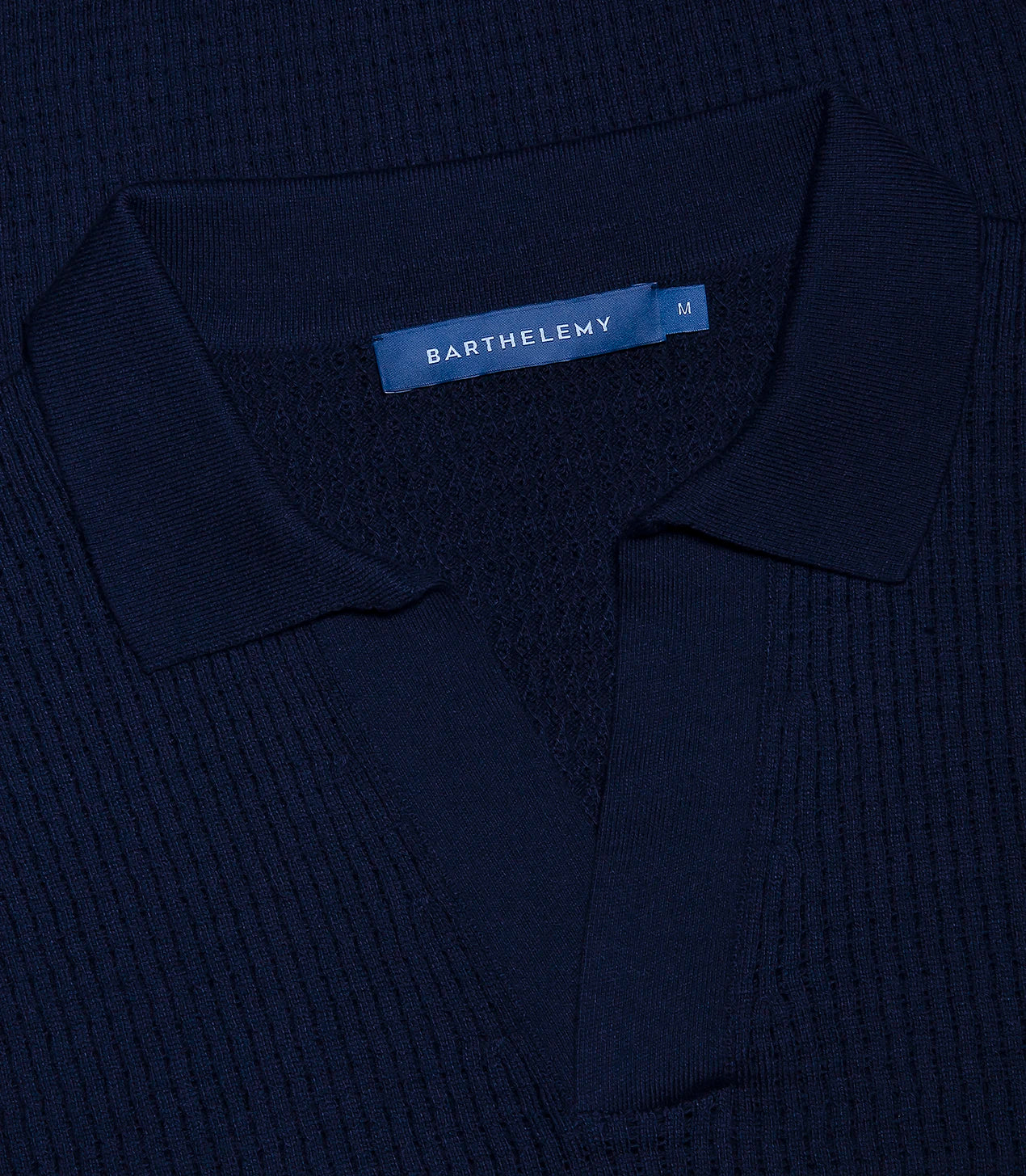 Rivage Knit Polo Waffle Dark Blue - Barthelemy