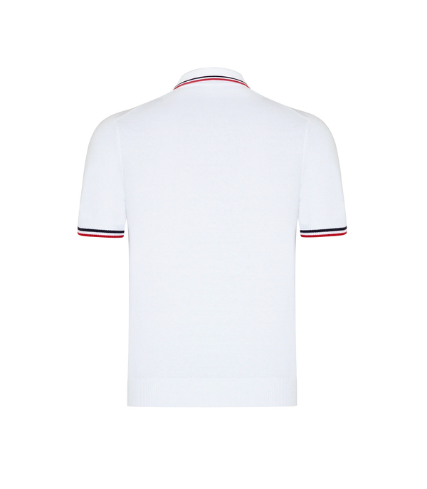 Rivage Knit Polo GB Macadamia Navy Red