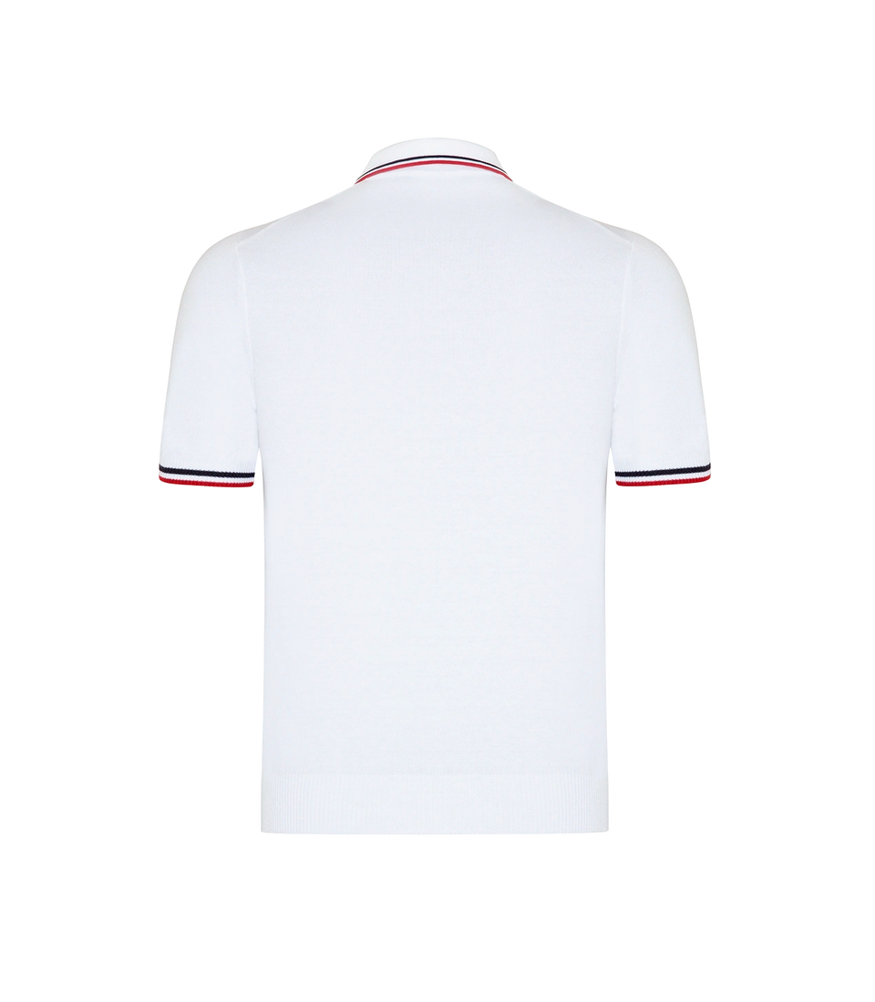 Rivage Knit Polo GB Macadamia Navy Red