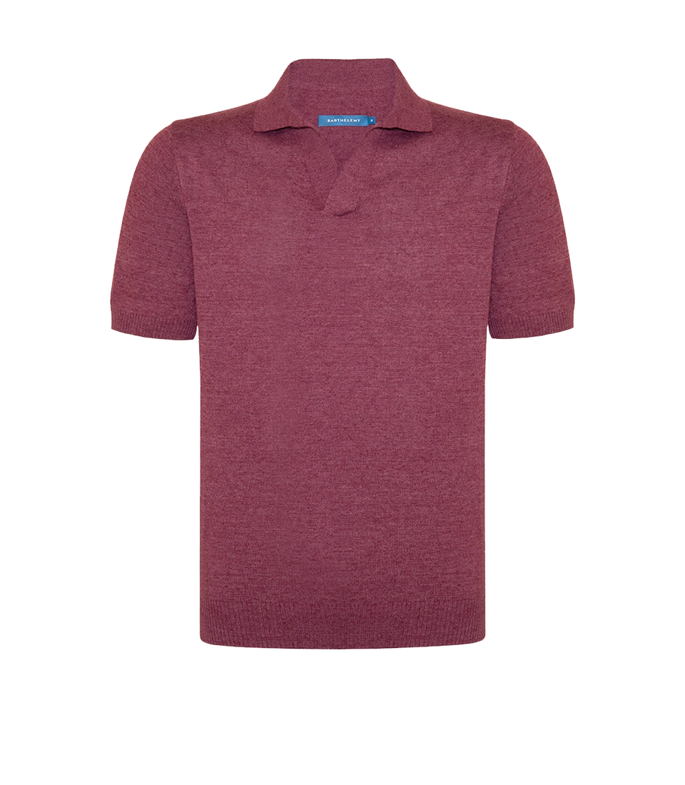 Rivage Knit Polo Wine - Barthelemy