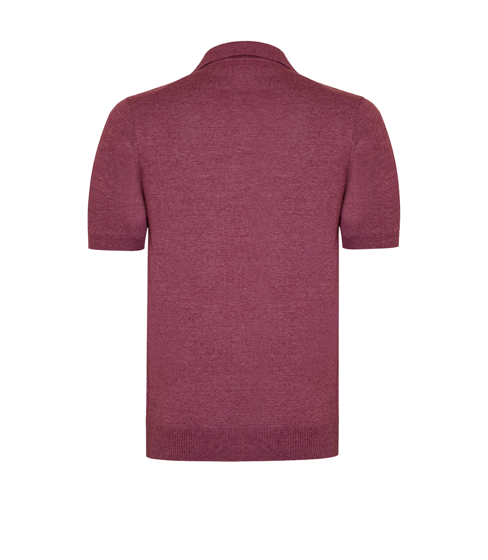 Rivage Knit Polo Wine - Barthelemy