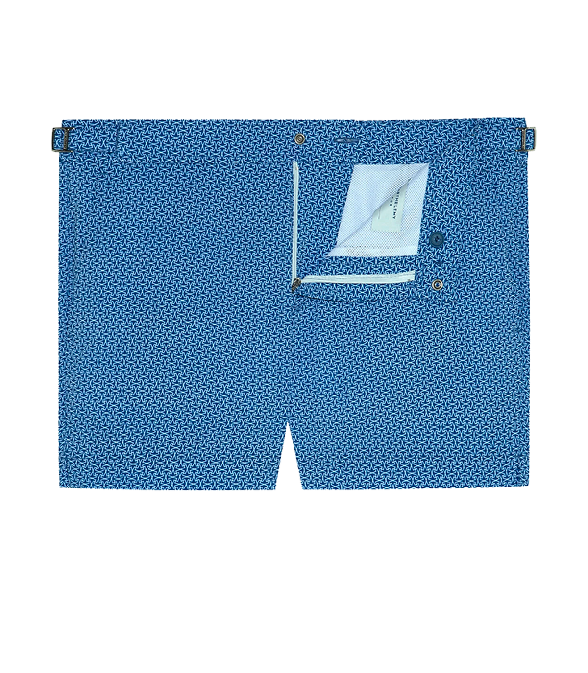 Saline Maree Jumeirah White Medium Blue | Swim Shorts | Barthelemy Resortwear
