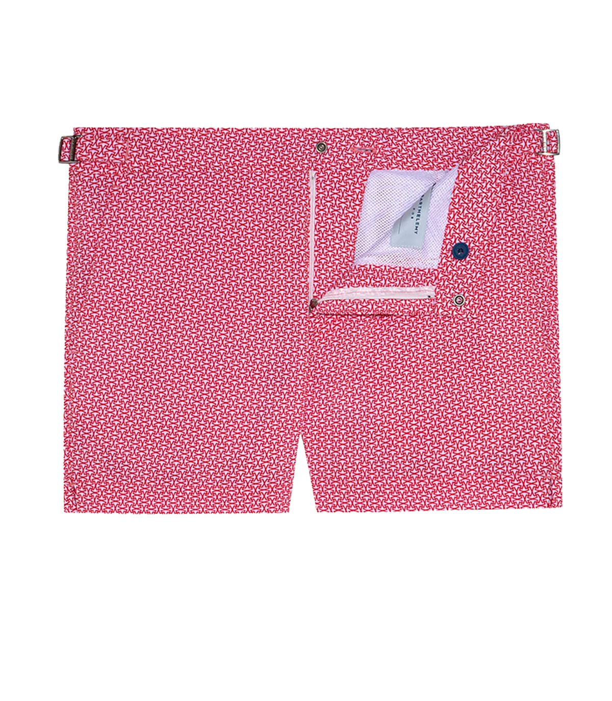 Saline Maree Jumeirah White Red | Swim Shorts | Barthelemy Resortwear
