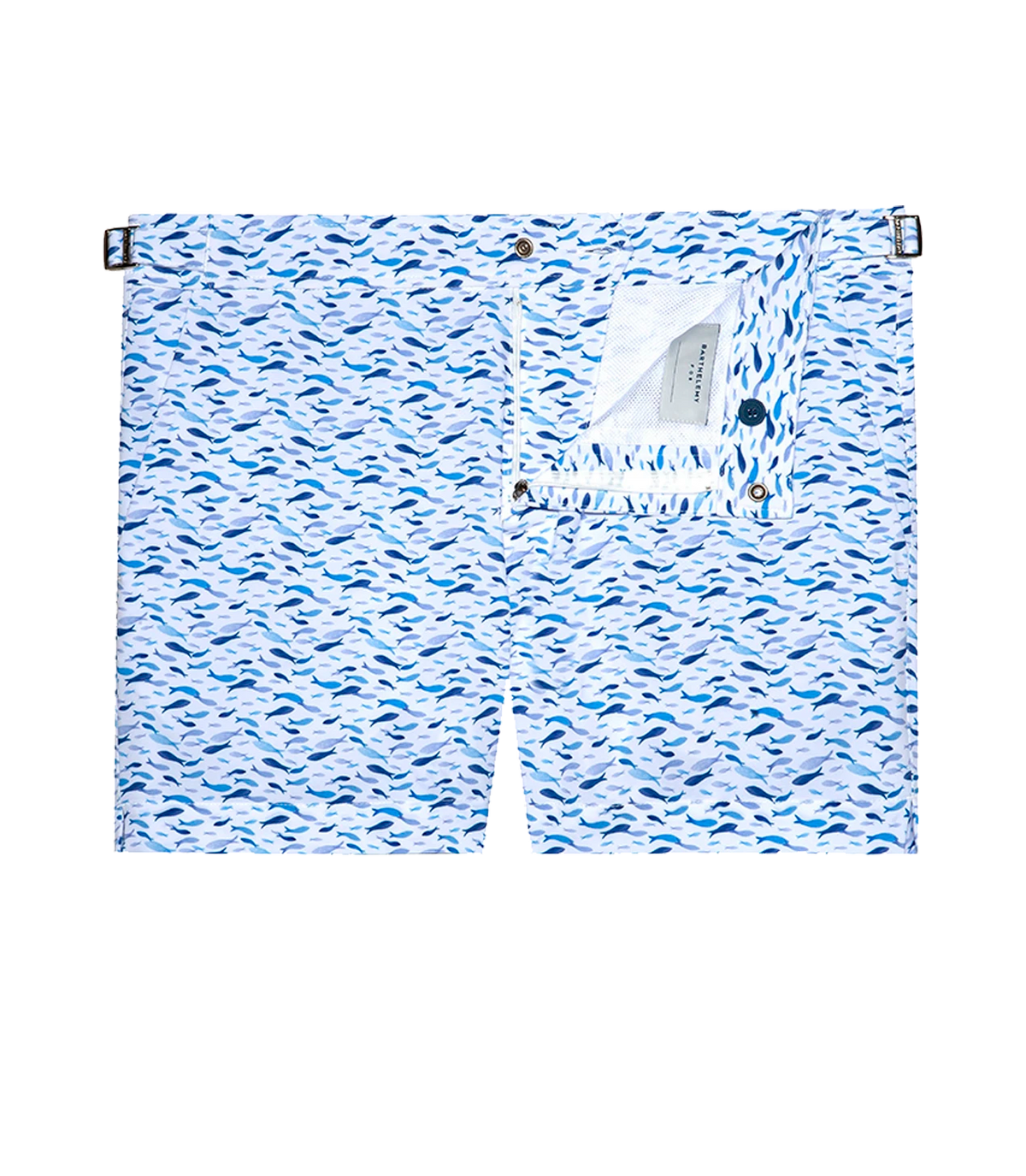 Saline Maree Océan White Blue | Swim Shorts | Barthelemy Resortwear