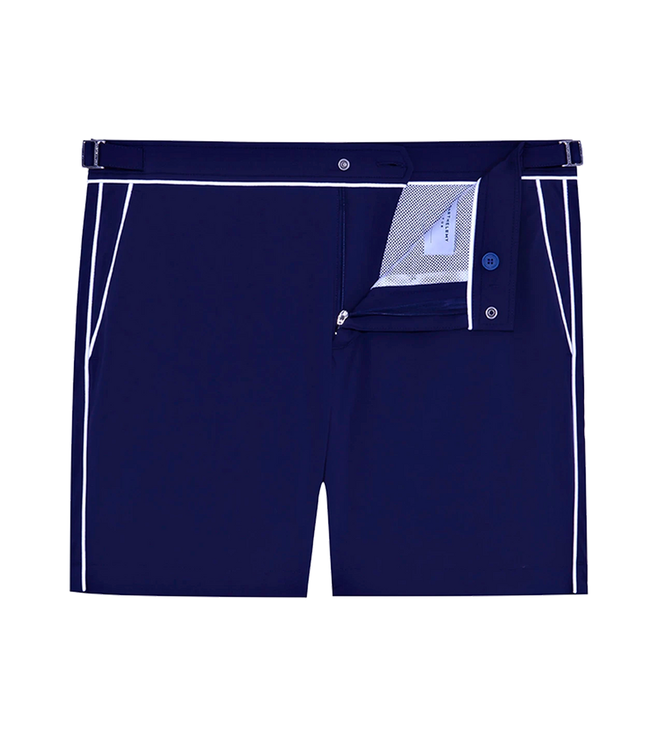 Saline Sillage Navy White | Swim Shorts | Barthelemy Resortwear