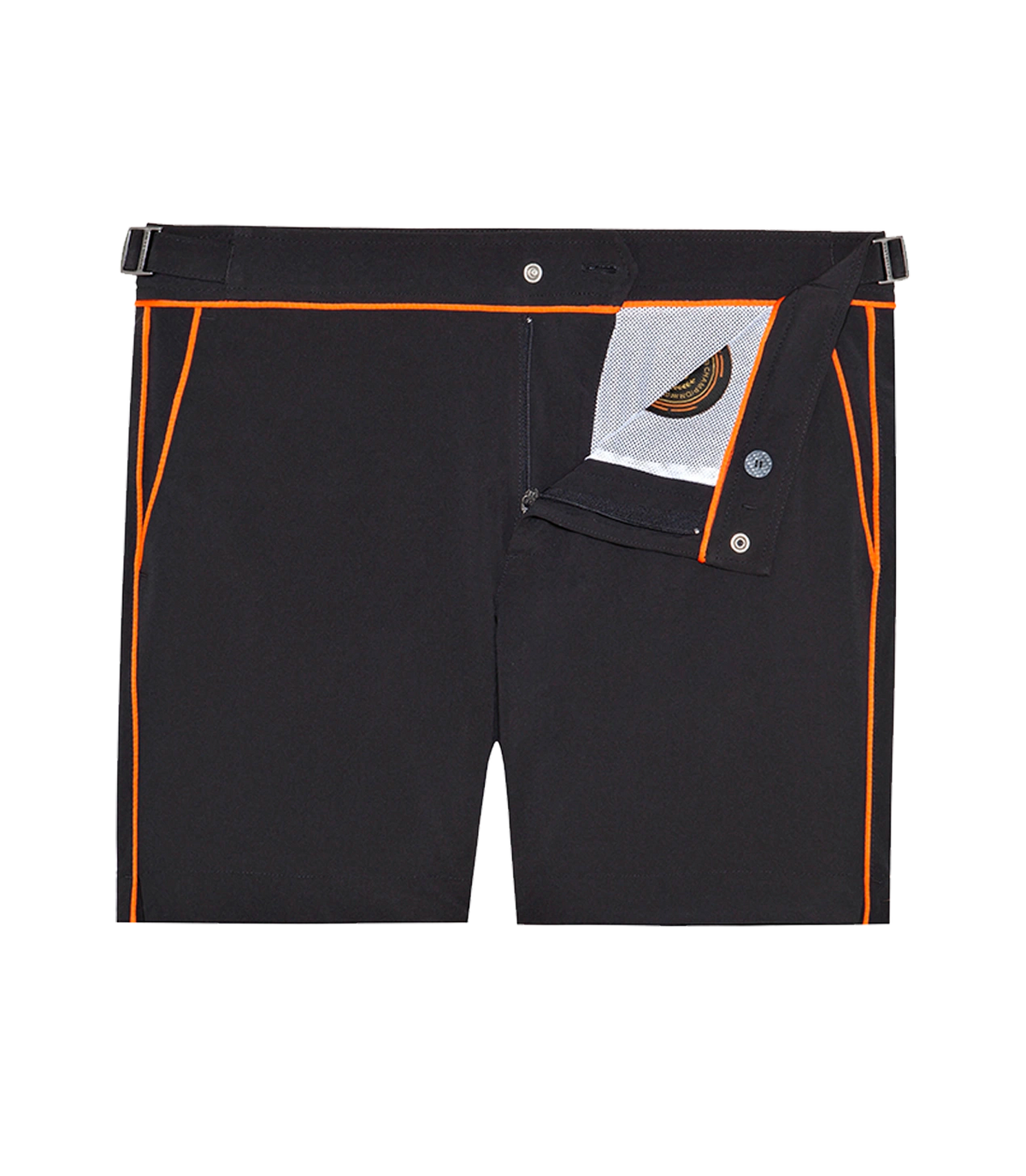 Saline Sport GB Black Orange | Swim Shorts | Barthelemy Resortwear