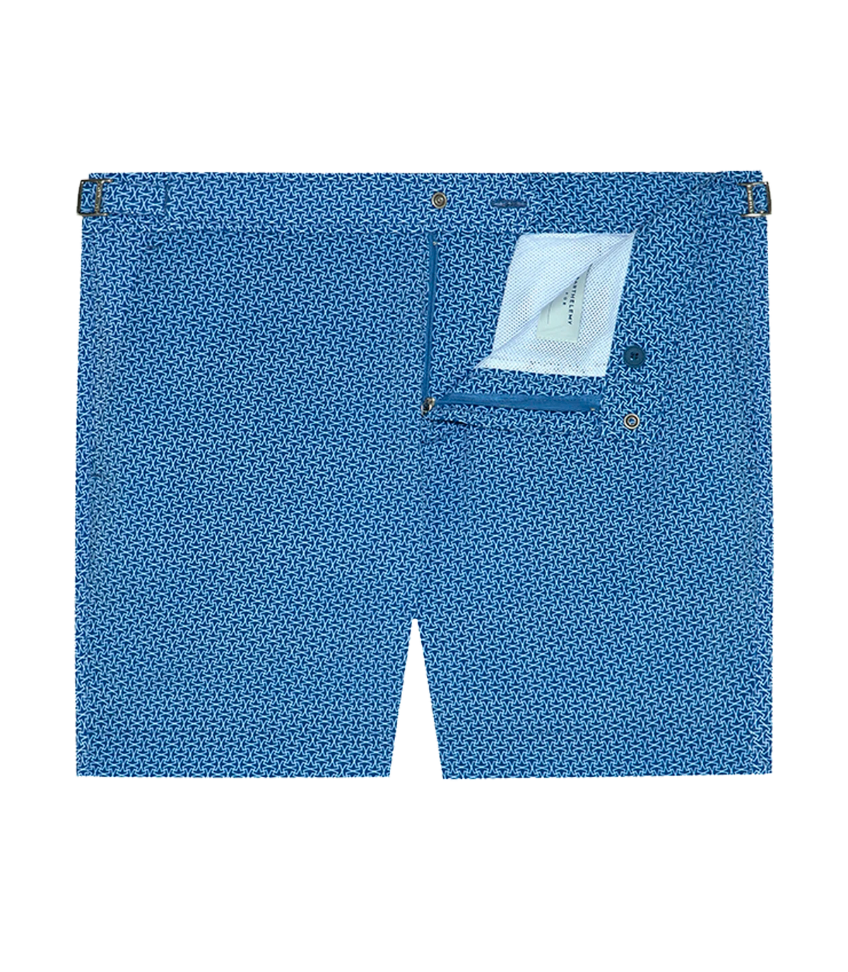 Saline Sport Jumeirah White Medium Blue | Swim Shorts | Barthelemy Resortwear