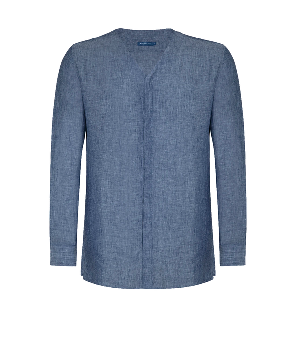 Solstice Linen Shirt Indigo Blue | Linen Shirt | Barthelemy Resortwear