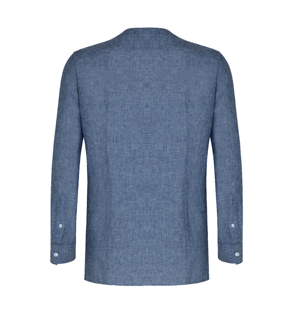 Solstice Linen Shirt Indigo Blue - Barthelemy