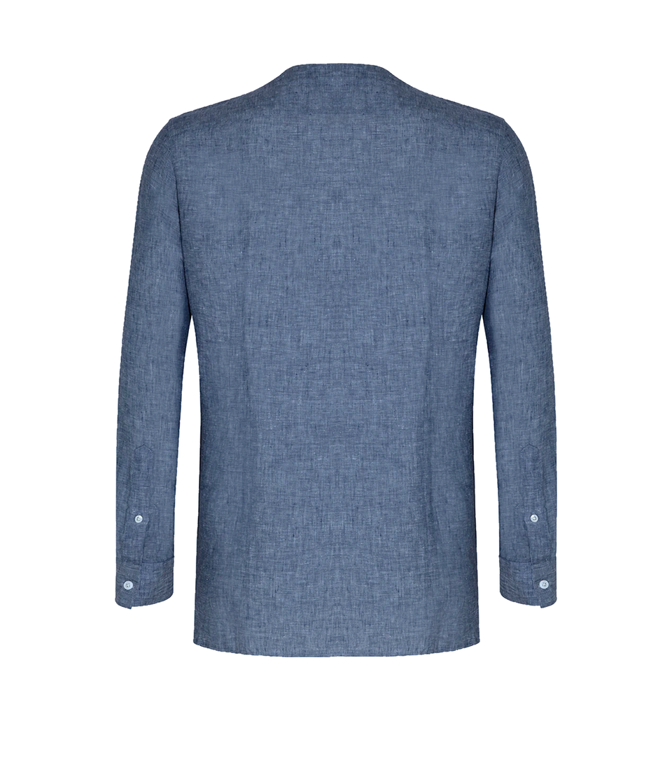 Solstice Linen Shirt Indigo Blue - Barthelemy