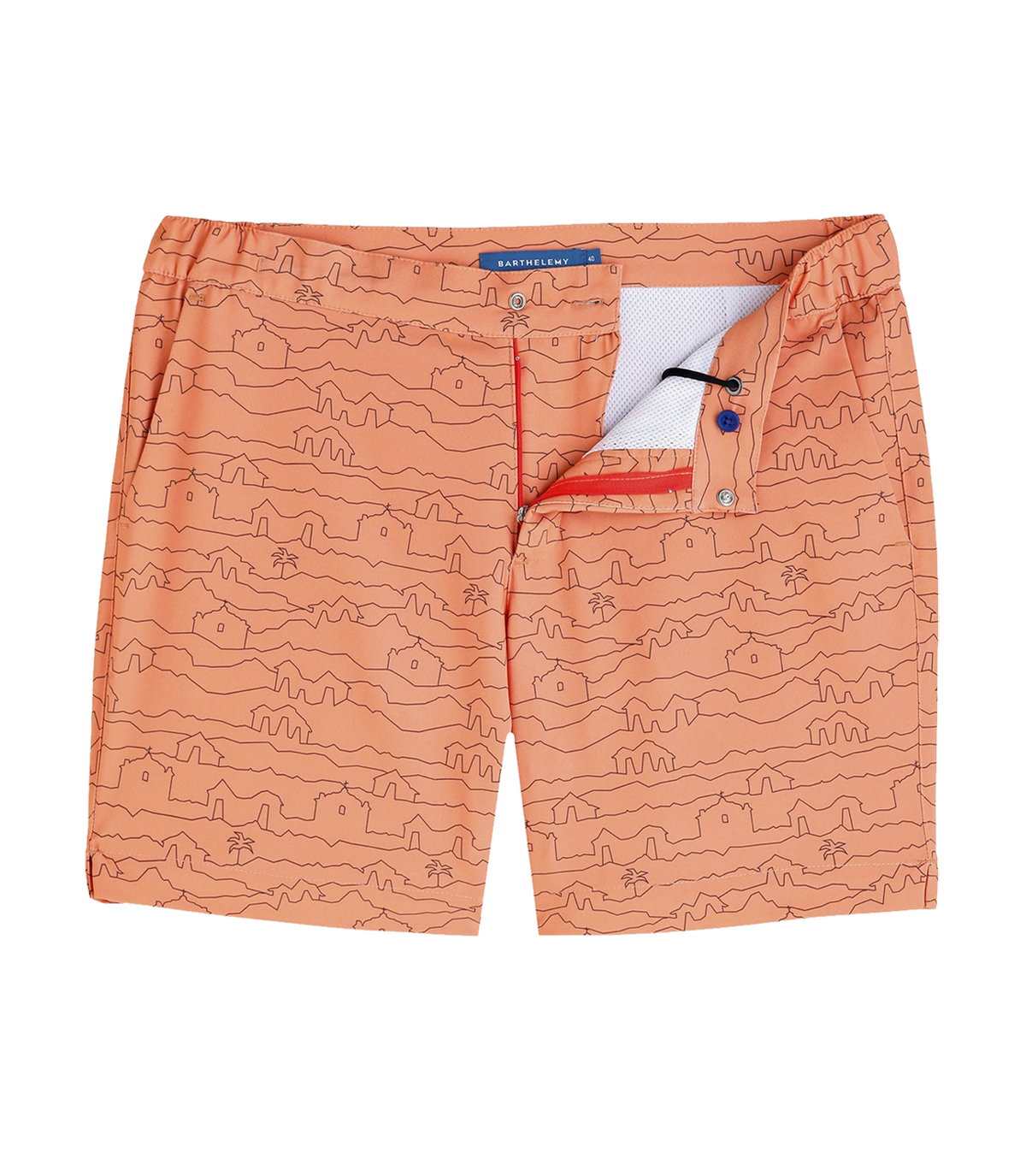 Gustavia Trancoso Orange | Swim Shorts | Barthelemy Resortwear