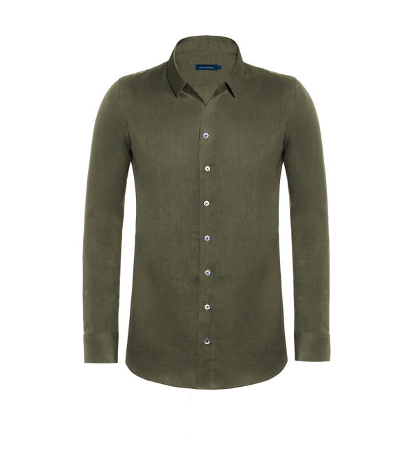 Tailored Linen Shirt Forest Green - Barthelemy