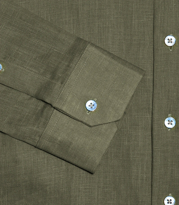 Tailored Linen Shirt Forest Green - Barthelemy