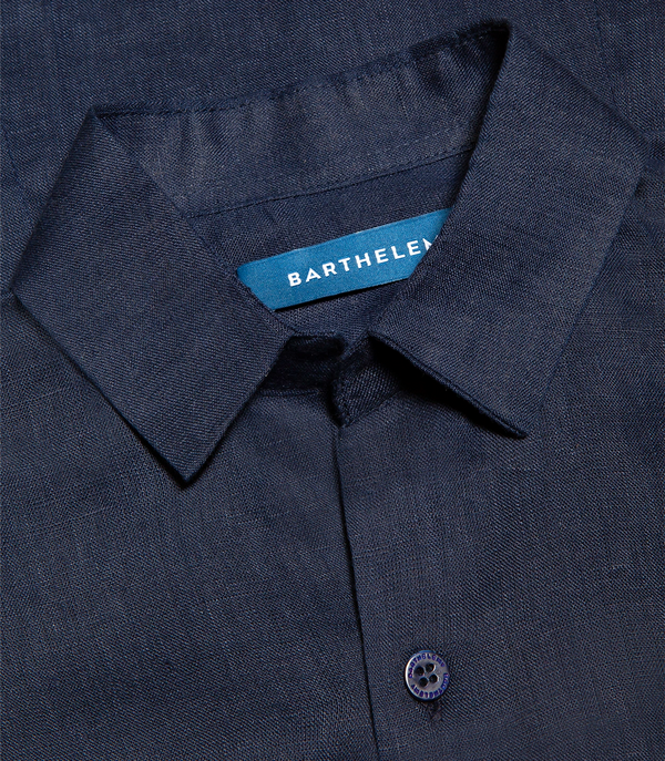 Linen Shirt Tailored Kids Navy - Barthelemy