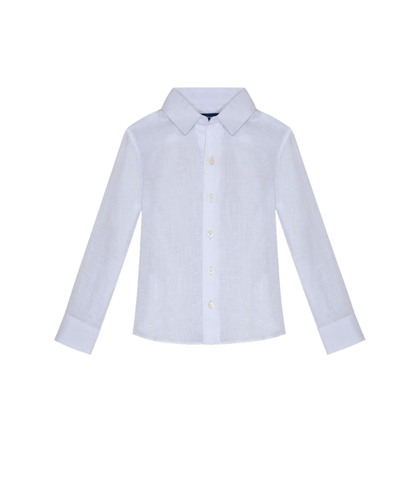 Linen Shirt Tailored Kids White