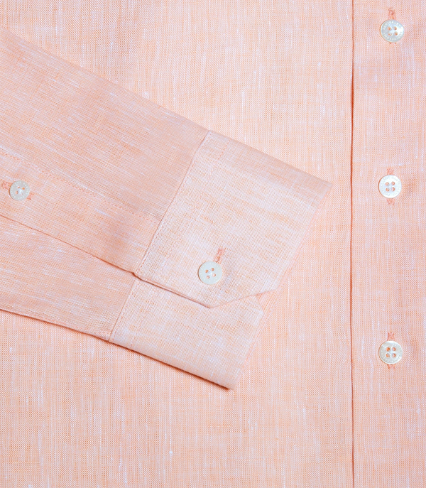 Tailored Linen Shirt Salmon - Barthelemy