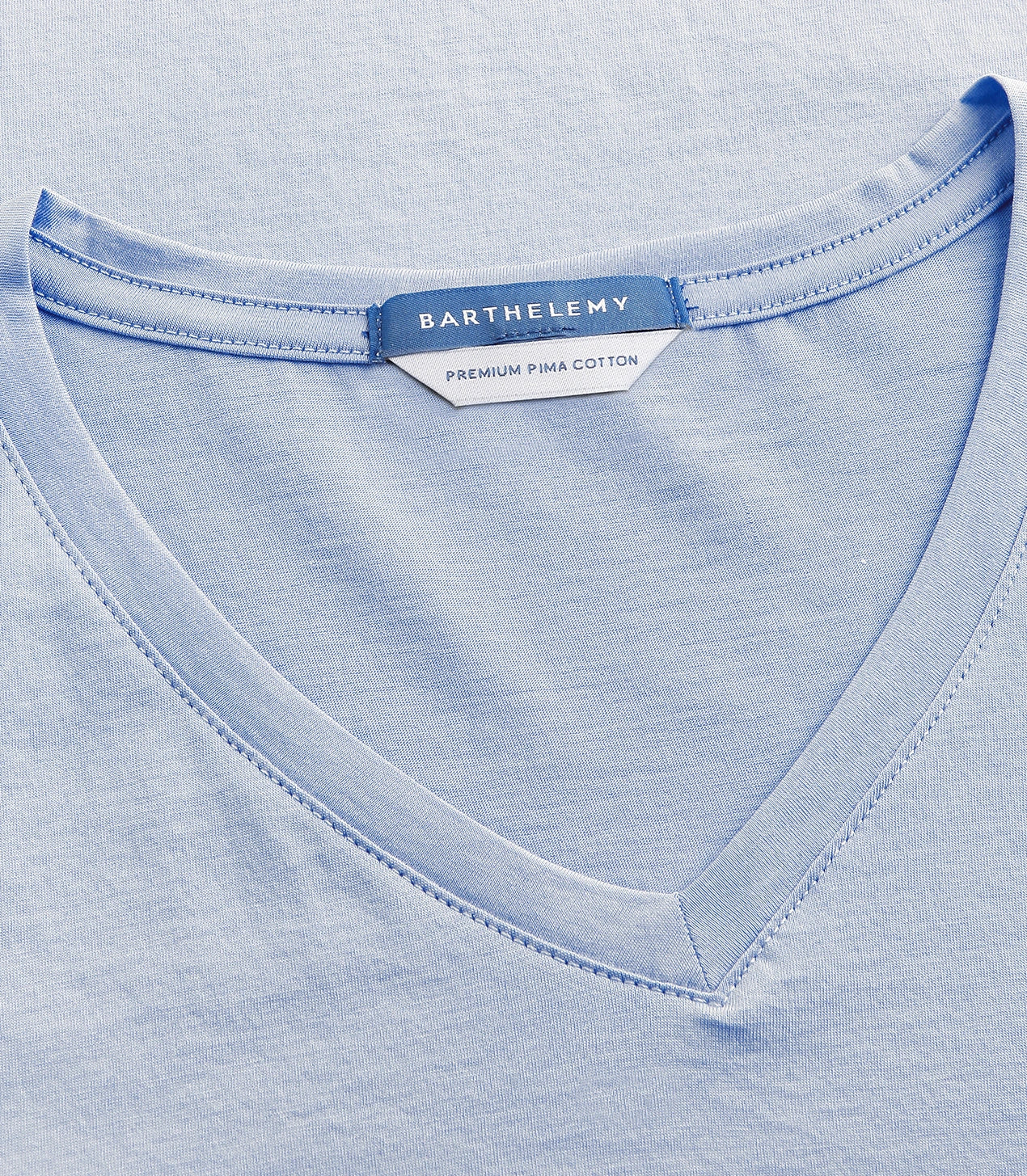VNeck T-Shirt Pima Light Blue - Barthelemy