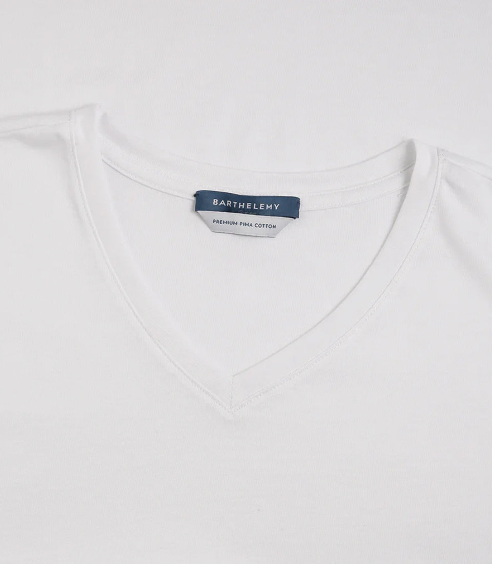 VNeck T-Shirt Pima White - Barthelemy