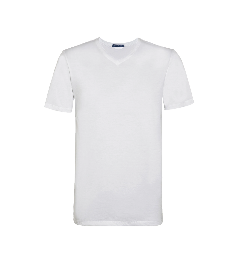VNeck T-Shirt Pima White - Barthelemy