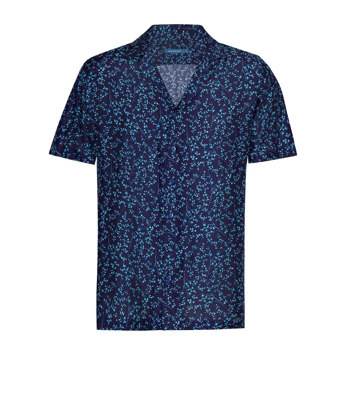 Voyage Auréa Le Fleuriste Navy Blue | Linen Shirt | Barthelemy Resortwear
