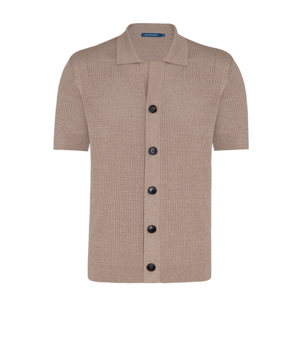 Waffle Shirt Camel - Barthelemy