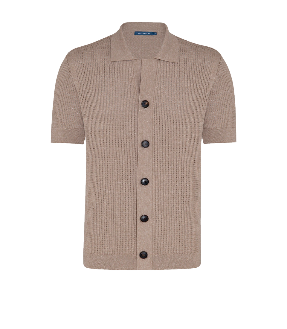 Waffle Shirt Camel - Barthelemy