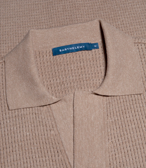 Waffle Shirt Camel - Barthelemy