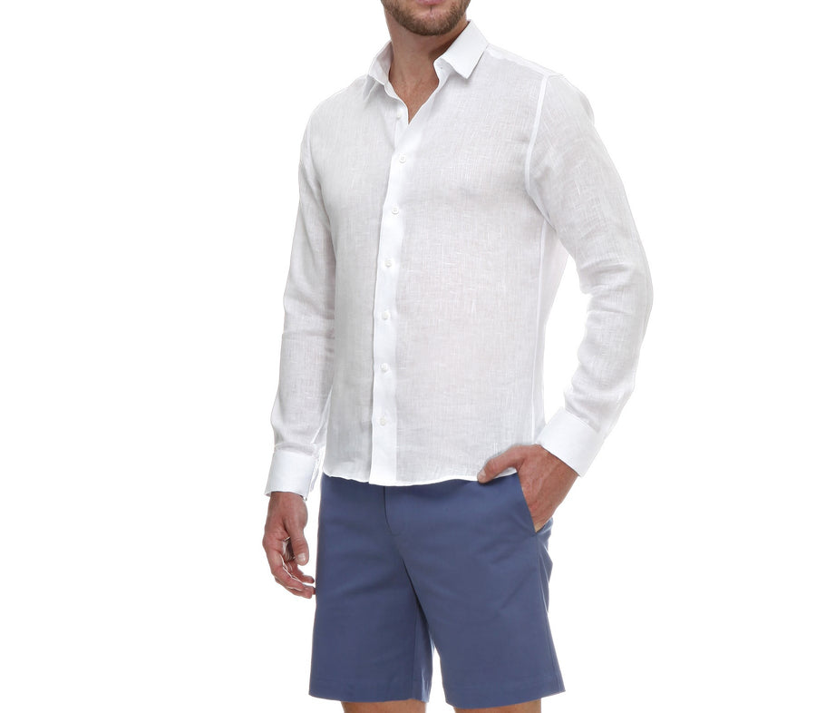 Linen Shirt White - Barthelemy
